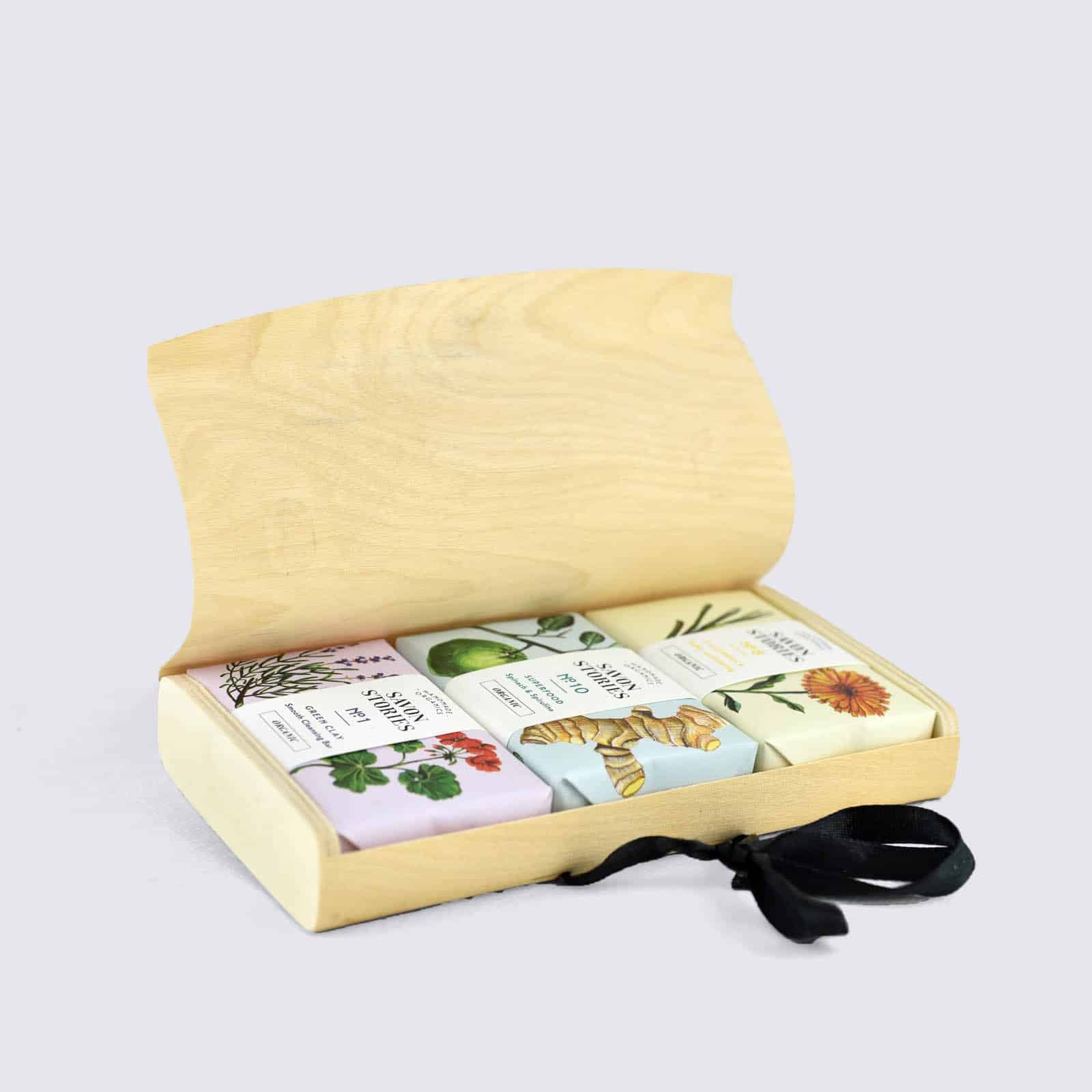 3 Savons en Coffret Bois